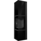 Kaminofen aus Stahl KRATKI TORA/L 8 kW Ø 150 Schwarzes Glaspaneel schwarz Verkleidung mit Türfeder - Schwarz