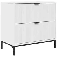 VidaXL Nachttisch mit Schubladen Weiß 63,5 x 36 x