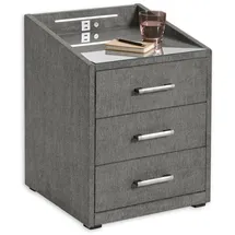 meinBett Nachtkonsole mit LED-Beleuchtung und USB-Anschluss ¦ grau ¦ Maße (cm): B: 47 H: 61 T: 46.0