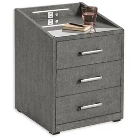 meinBett Nachtkonsole mit LED-Beleuchtung und USB-Anschluss ¦ grau ¦ Maße (cm): B: 47 H: 61 T: 46.0