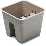 botle Kasten für Geländer Balkon Terrasse Blumentopf Rattan-Imitat 27,2 cm Mokka