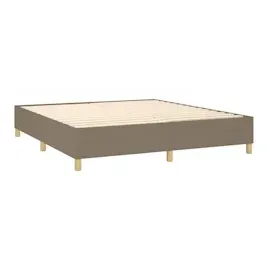 vidaXL Boxspringbett mit Matratze & LED Taupe 160x200 cm Stoff