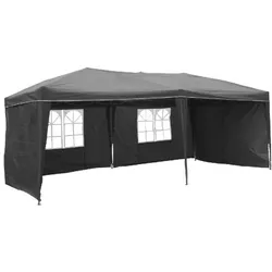 Lex XXL Alu Faltpavillon 6x3m Gartenpavillon Gartenzelt Partyzelt Wasserdicht Steingrau : Steingrau