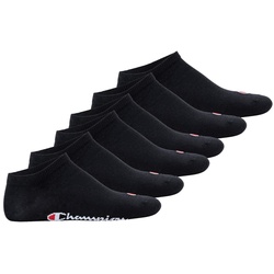 Champion Unisex Sneaker Socken, 6er Pack - Sneaker Socken Basic, Logo Schwarz EU 43-46