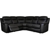 vente-unique Relaxsofa Leder Ecksofa - Schwarz - evasion