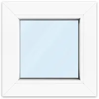 Fenster 40x40 cm, Kunststoff Profil aluplast IDEAL® 4000, Weiß, 400x400 mm, einteilig festverglast, 2-fach Verglasung, individuell konfigurieren