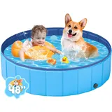 YSJILIDE PVC-Haustier-Schwimmbad, tragbare Hundebadewanne, zusammenklappbarer Hundepool, Kunststoffpool für Hunde 120