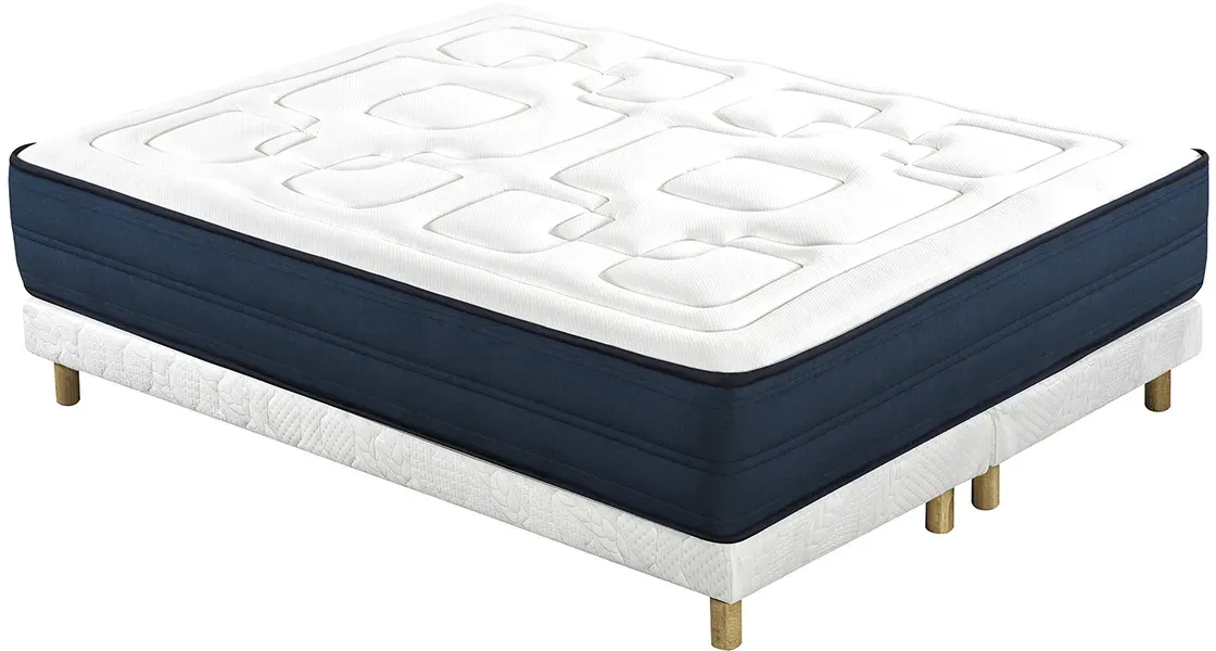 Bett 160 x 200 cm Boxspring und Memory-Foam-Matratze BENJI