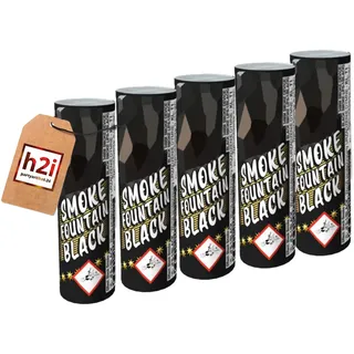 h2i Rauch Vulkan Fontäne | 5 Stück | Schwarz | Time 45 sek | Smoke Tube Rauchfackel Rauchtopf Rauchgenerator Rauchbombe mit dichtem kräftigem Rauch |S8| Ganzjahresfeuerwerk Kat T1/F1