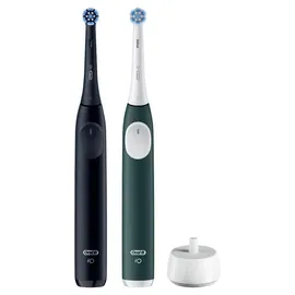 Oral-B iO Series 2 Night Black + 2. Handstück Forest Green + Reiseetui