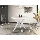 WFL GROUP Esstisch Austin (erhältlich in zwei Größen – 100/120 cm, ausziehbar auf 180/200 cm), platzsparender Tisch für Küche, Esszimmer oder Wohnzimmer weiß 100 cm x 76 cm x 100 cm