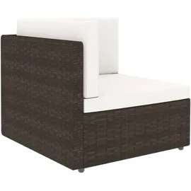 vidaXL 6-tlg. Garten-Lounge-Set mit Kissen Braun Poly Rattan