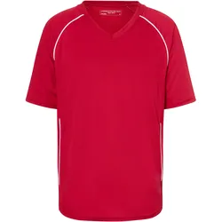 Basic Team Trikot - Farbe weiß, rot - Größe L