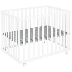 roba® Laufgitter »klappbar, 74x100 cm, platzsparendes Spielgitter inkl. Rollen«, platzsparend weiß