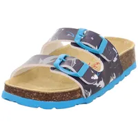 Superfit Fussbettpantoffel Hausschuh, Blau/Mehrfarbig 8140, 38 EU