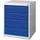 Nordwest Handel AG Schubladenschrank Stahlblech H800xB600xT600mm grau/blau 4 Schubl. Einfachauszug