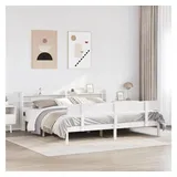 vidaXL Massivholzbett 180 x 200 cm Weiß