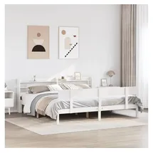 vidaXL Massivholzbett 180 x 200 cm Weiß