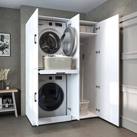 roomartstore.de Waschmaschinenschrank DORA 130 x 230 x 74 cm Beige