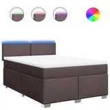 vidaXL Boxspringbett 140 x 200 cm Dunkelbraun