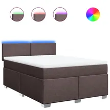 vidaXL Boxspringbett 140 x 200 cm Dunkelbraun