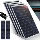 KESSER Solarmodul, (4-St), Solarpanel Monokristallin 18V Photovoltaik Solaranlage PV Anlage schwarz