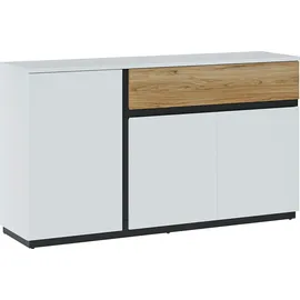 Home Affaire Sideboard Novena 154,8 x 87,6 x 40 cm Alpinweiß / Catania Eiche / Schwarz