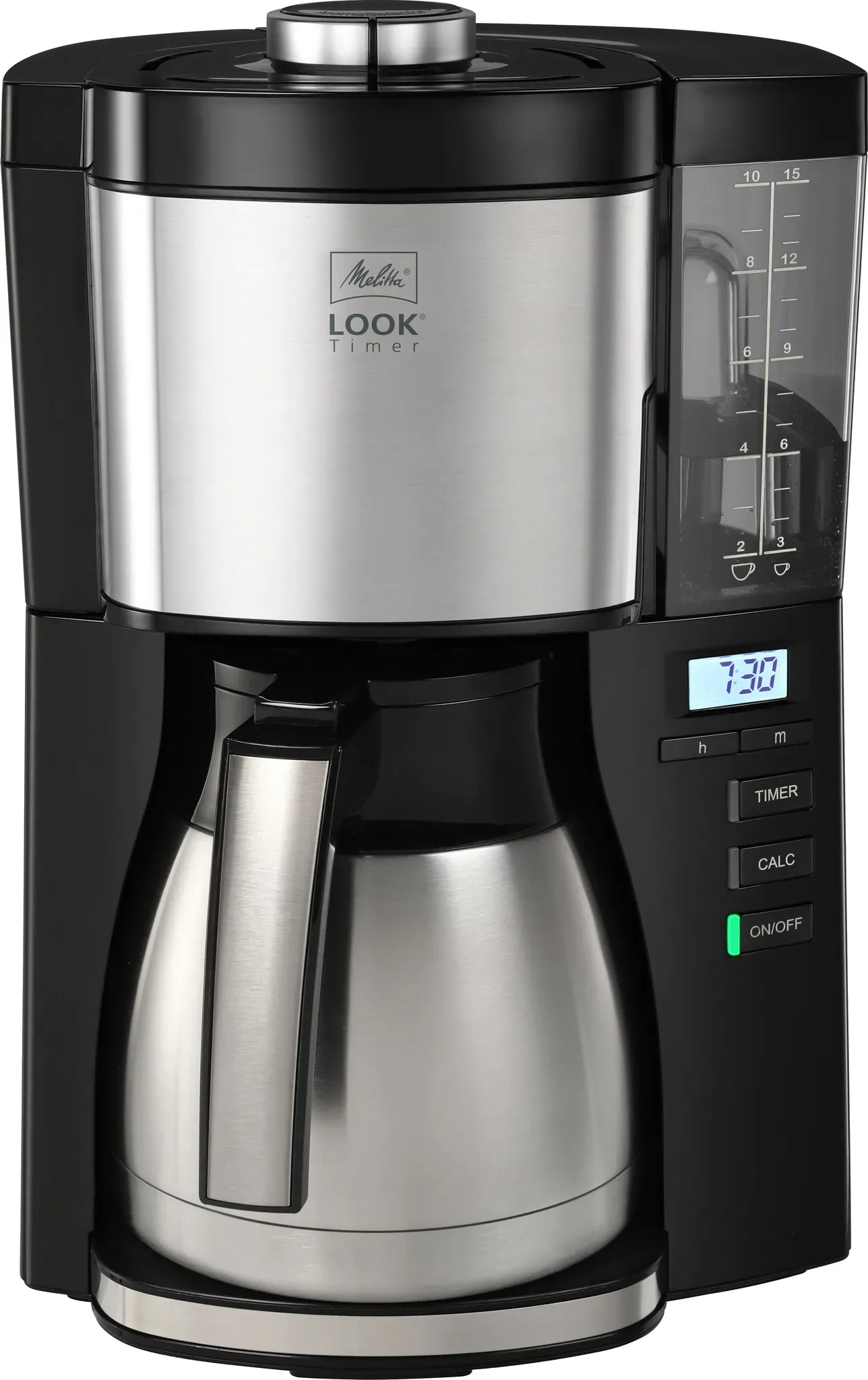 MELITTA Filterkaffeemaschine "LOOK Therm Timer 1025-18 schwarz" Kaffeemaschinen Gr. 1,25 l, 10 Tasse(n), schwarz Filterkaffeemaschine