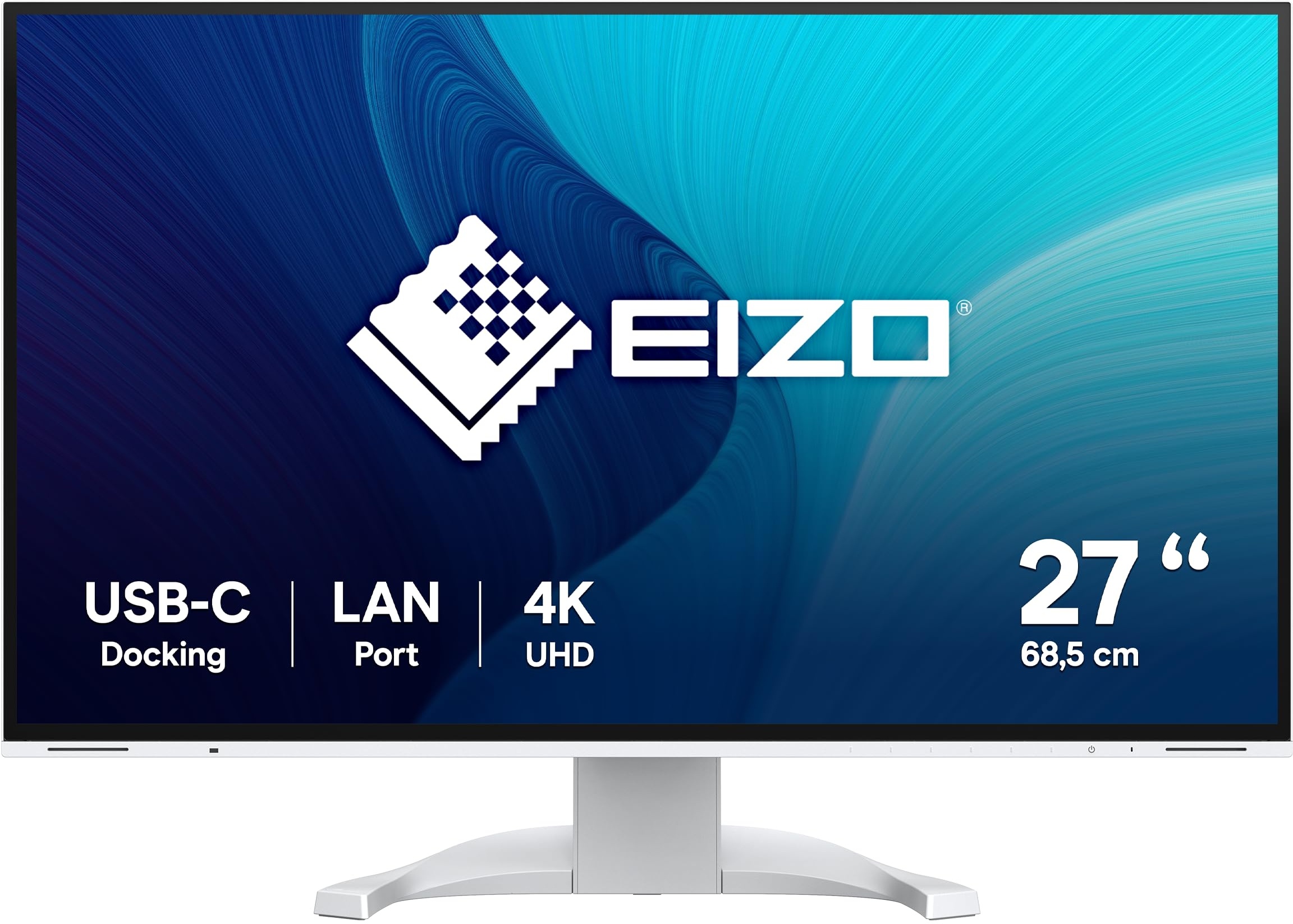 EIZO FlexScan EV2740X-WT 68,5 cm (27 Zoll) Monitor (USB-C (94W PD), DisplayPort, HDMI, USB-Hub, RJ-45 LAN, KVM Switch, 5 ms Reaktionszeit, 3840 x 2160 (4K UHD)) weiß