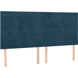 vidaXL Boxspringbett mit Matratze Dunkelblau 180x200 cm Samt
