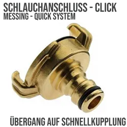 Übergang Schnellanschluss auf Click-System Quick Connect Messing (Gardena kompat...