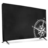 kwmobile 40" TV Abdeckung Indoor - Fernseher Hülle Bildschirmschutz Abdeckung - TV Bildschirm Staubschutzhülle - Fernsehabdeckung - Weiß Schwarz