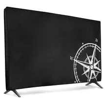 kwmobile 40" TV Abdeckung Indoor - Fernseher Hülle Bildschirmschutz Abdeckung - TV Bildschirm Staubschutzhülle - Fernsehabdeckung - Weiß Schwarz