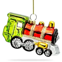 SIKORA Lokomotive rot/grün Weihnachtsfigur