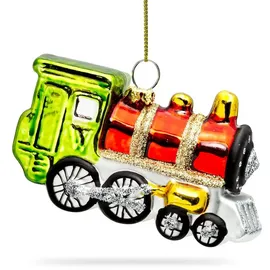 SIKORA Lokomotive rot/grün Weihnachtsfigur