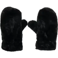 URBAN CLASSICS Teddy Mitten Handschuhe in Schwarz, Größe S/M