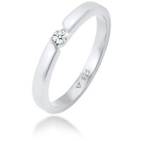 Elli Ringe - Ring Verlobungsring Diamant (0.06 ct.) 925 Silber - Gr. 56 MM - in Silber - für Damen