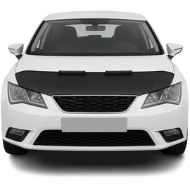 Omac Haubenbra Steinschlagschutz Bonnet Bra kompatibel mit Seat Leon 2012-2020 Schwarz Halb