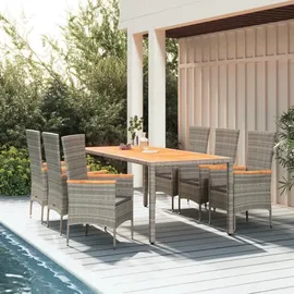 vidaXL Garten-Essgruppe 7-tlg. Grau