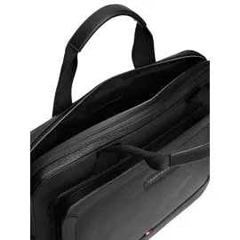 Tommy Hilfiger Laptoptasche TOMMY HILFIGER "TH CENTRAL COMPUTER BAG", Gr. B/H/T: 39cm x 28cm x 5,5cm, schwarz, Lederimitat, Taschen Laptoptasche, Unisex Geschäftstasche, Notebooktasche mit zusätzlichem Tragegriff