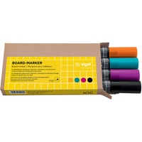 Sigel Boardmarker schwarz/türkis/magenta/orange schwarz/türkis/magenta/orange, 4er-Pack (BA 011)