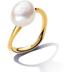 Pandora 163293C01 Damenring mit Barockperle Goldfarben, 50/15,9
