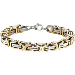 Edelstahlarmband BRUNO BANANI "Schmuck Geschenk Armband Königskette bicolor, B4103B/20/00/21", gold (edelstahlfarben, gelbgoldfarben), Armbänder, Damen, Edelstahl