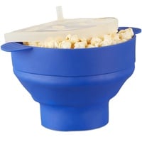 Relaxdays Popcornmaker für Mikrowelle blau, 1 St.