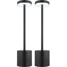GLOBO Tischlampe Wohnzimmerleuchte Leselampe Schreibtischlampe Tischleuchte Beistelllampe, Metall Kunststoff schwarz, Touchdimmer cct, LED