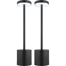 GLOBO Tischlampe Wohnzimmerleuchte Leselampe Schreibtischlampe Tischleuchte Beistelllampe, Metall Kunststoff schwarz, Touchdimmer cct, LED