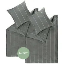 Esprit Renforcé Bettwäsche HARPLINES - 2er Set 135x200 cm, Anthrazit