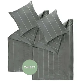 Esprit Renforcé Bettwäsche HARPLINES - 2er Set 135x200 cm, Anthrazit