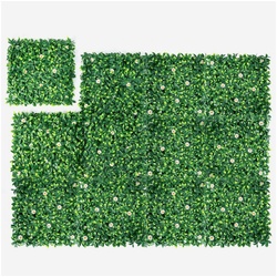 Kunstpflanze 12Stk. Künstliches Pflanzenwand, Heckenpflanze, COSTWAY, für Garten Dekor, 50x50cm grün 50 cm x 50 cm