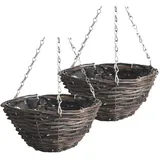 Cabilock 2St Rattan Blumentopf Pflanzkorb Blumengesteck Korb Blumenampel Pflanzgefäß aus Rattan Blumentopf für den Innenbereich Zimmerpflanzentöpfe Kleiderbügel Handbuch